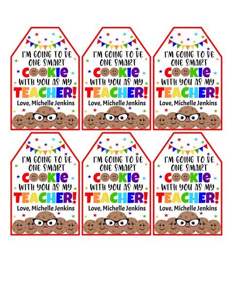 Smart Cookie T Tags Back To School Favor Tags First Day Etsy