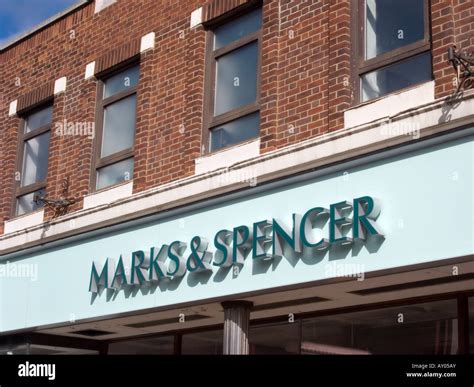 Marks And Spencers Store Sign High Street In Redcar Cleveland England