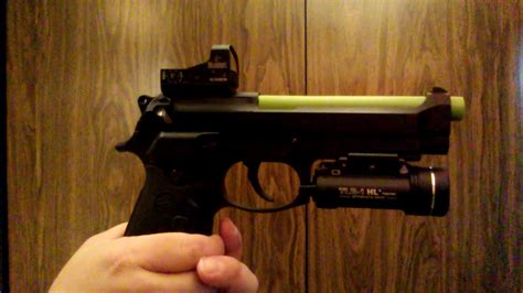 Beretta M9a1 2000 92fs Customized With Rmr Red Dot And Lasermax Green