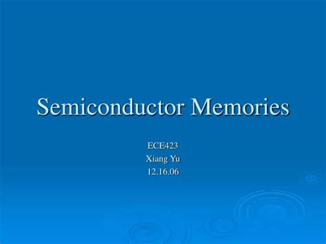 Ppt Semiconductor Memories Powerpoint Presentation Free Download