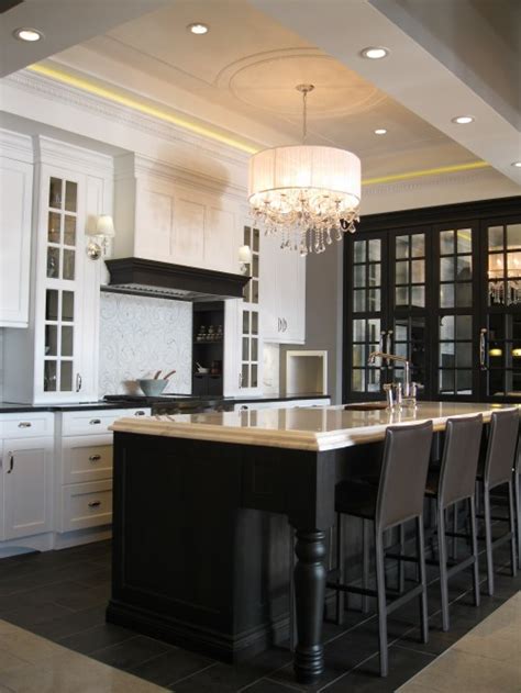 Dark kitchen cabinets with white island. Black Kitchen Island - Contemporary - kitchen - Airoom