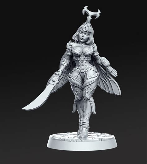 Female Fairy Warrior Dnd Miniature Tabletop Rpg Dnd Mini Etsy