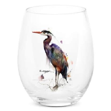 Set Of 4 Heron Stemless Wine Glasses