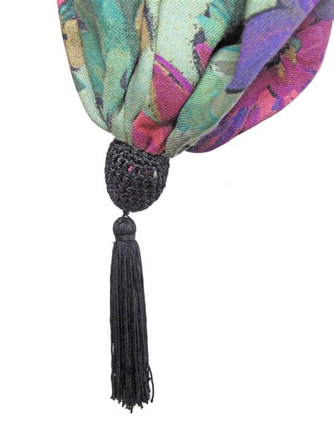 Large Ungaro Floral Shawl With Tassels At 1stdibs