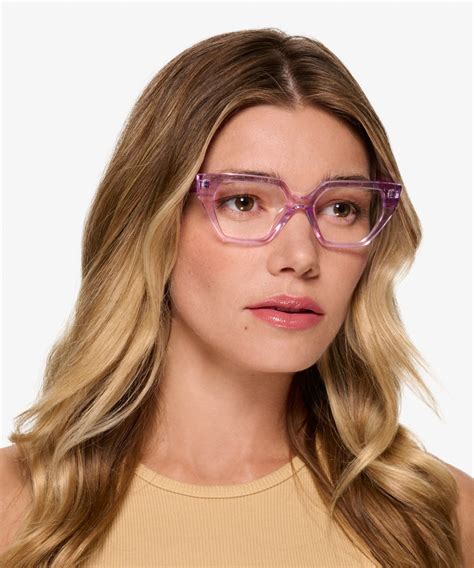 dionne geometric crsytal light purple glasses for women eyebuydirect