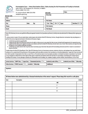 Petco Vaccinations Schedule - Fill Online, Printable, Fillable, Blank