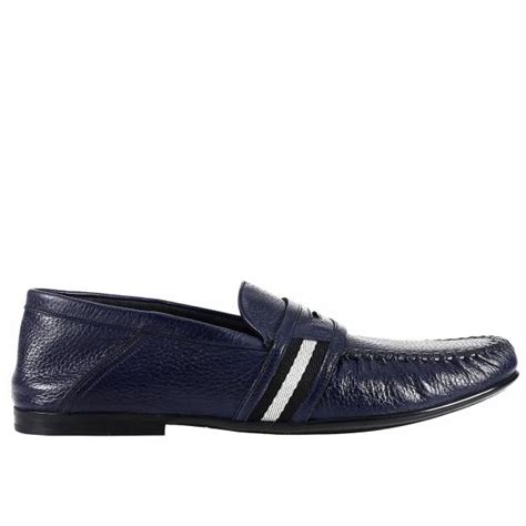 Bally Outlet Shoes Men Loafers Bally Men Blue Loafers Bally