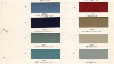 1967 Pontiac Color Chart