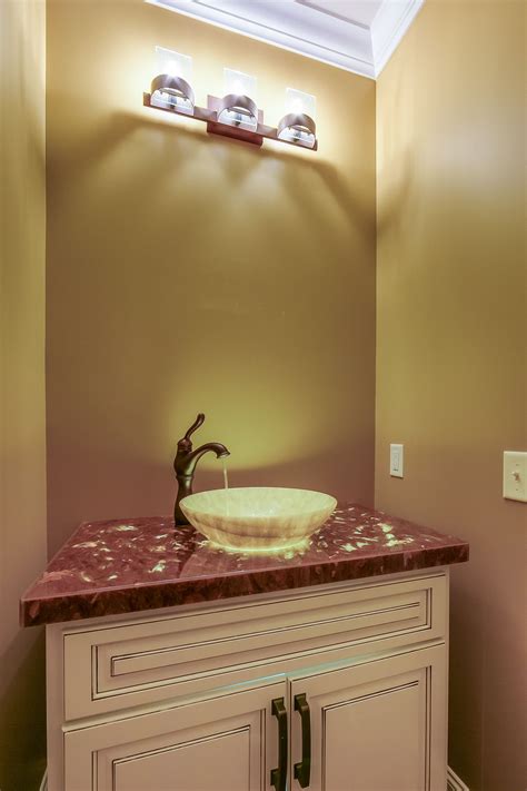 Custom Designed This Powder Room So That The Vessel Sink And The