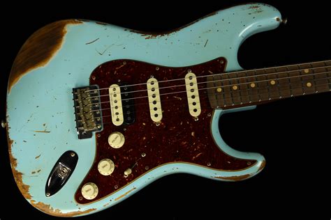 Fender Custom 1963 Stratocaster Hss Heavy Relic Daphne Blue Sn