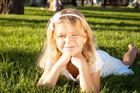 Beautiful 6 Years Old Girl Summer Meadow Stock Photos Free And Royalty
