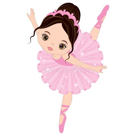 Vector Cute Little Ballerina Dancing Stock Vector Illustration Of