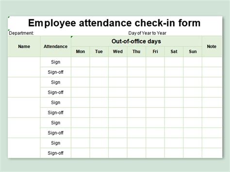 Sample Example Format Templates Employee Attendance T