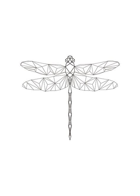 Poster Mit Libelle In Geometrischen Formen Geometric Art Dragonfly