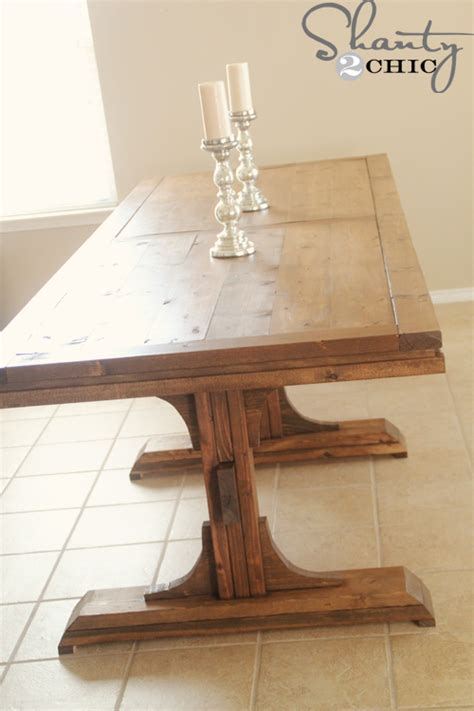 If you plan to build the farmhouse table, starting with the bench will give you a chance to test out your skills on a smaller version. Ana White | Triple Pedestal Farmhouse Table - DIY Projects