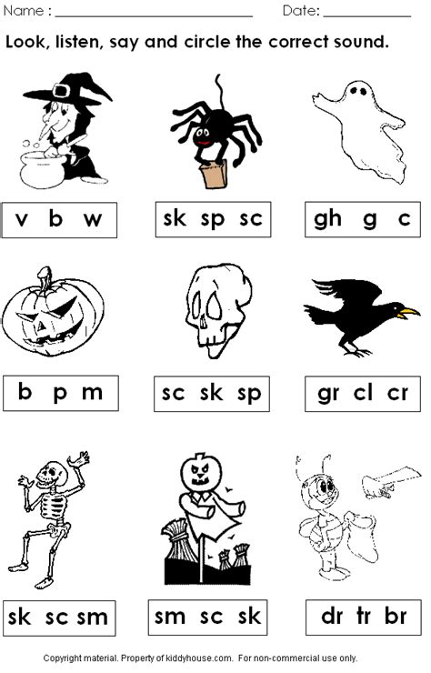 Free Printable Halloween Phonics Worksheets Printable Templates