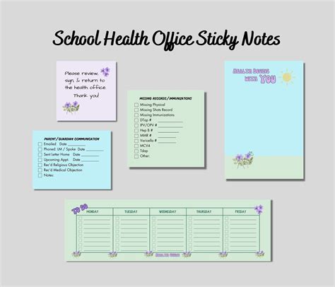 School Nurse Sticky Notes School Health Office Notepad Etsy