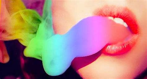 Rainbow Smoke Pretty Colors Rainbow Abstract Woman Lips Graphy