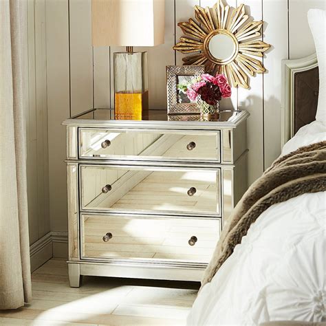 Oversized Hayworth Mirrored Silver 3 Drawer Dresser Mirrored Bedroom