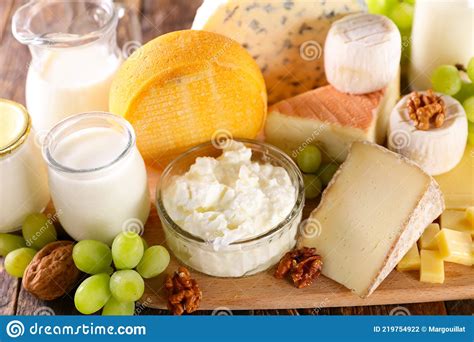 Assorted Of Dairy Products Stock Photo Image Of Products 219754922