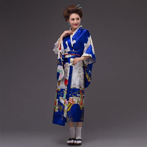 Thy Collectibles Womens Silk Traditional Japanese Kimono Robebathrobe Party Robe Navy Blue