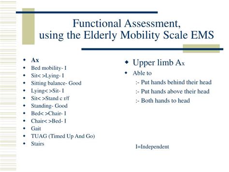 Elderly Mobility Scale Printable