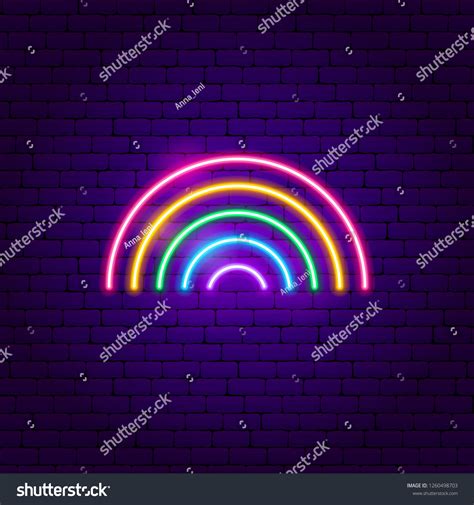 Rainbow Neon Sign Vector Illustration Fashion Stock Vector Royalty