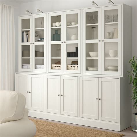Havsta Storage Combination W Glass Doors White 243x47x212 Cm Ikea Latvija