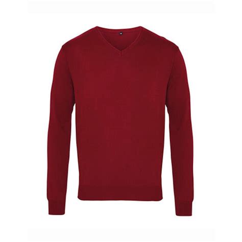 Men S V Neck Knitted Sweater Burgundy Pw694 Udo Dömer Shop