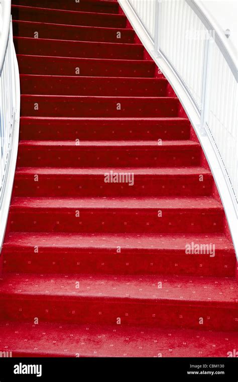 Stair With Luxury Red Carpet Stock Photo Alamy