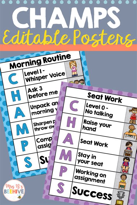 Customize These Champs Posters To Meet Your Exact Classroom Behavior