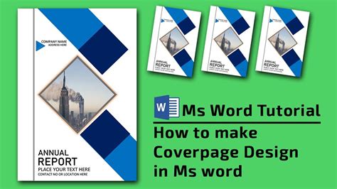 Ms Word Tutorial How To Make Creative Book Cover Page Design In Ms