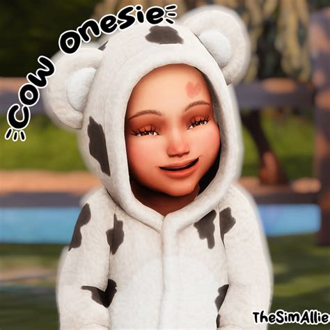 Cow Onesie For Infants Thesimallie On Patreon Sims 4 Cc Kids