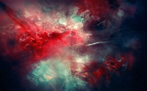 Hd Wallpaper Red Teal And White Abstract Painting Spots Dark