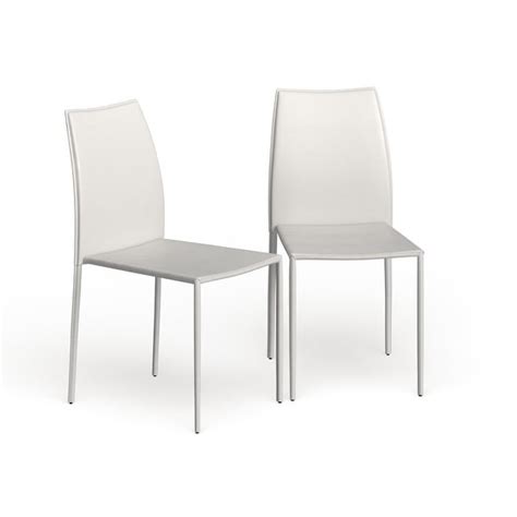 safavieh dining metropolitan stackable jazzy vinyl white dining chairs set of 2 18 9 x 22 8