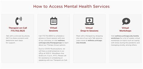 Medical, pharmaceutical and hospital services for women who are pregnant or victims of violence are provided free of charge. Mental Health | UChicago Student Wellness | The University of Chicago