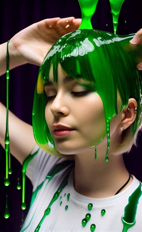 ai woman gets green slimed by theslimer on deviantart