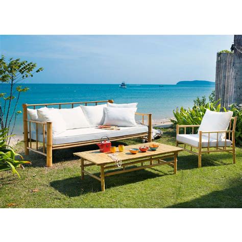 Gilt linon furniture linon bracken bamboo corner shelf £71.14 £135.19. 3 seater bamboo garden bench seat Robinson | Maisons du Monde