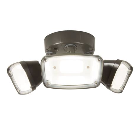 Halo Fhs Bronze Integrated Triple Head Led Flood Light With Selectable