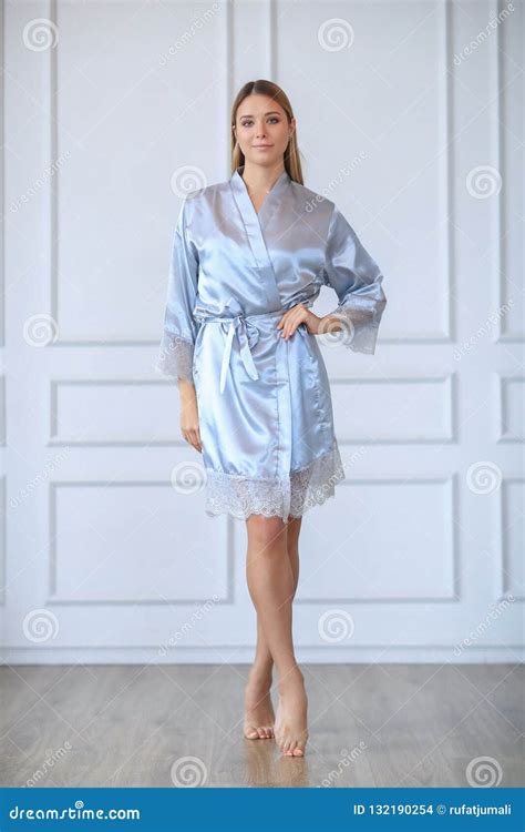 Woman In Silk Robe Stock Photo Image Of Elegant Seductive