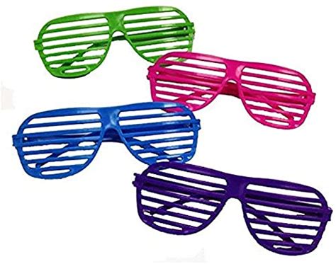 buy toy cubby stylish 80s slotted party favors neon costume sunglasses 36 pieces at