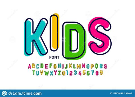 Kids Style Colorful Font Playful Alphabet Vector Illustration