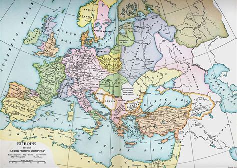 Political Medieval Maps Tenth Century Europe