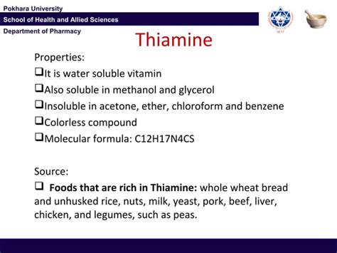 Vitamin B1thiamine And Beriberi Ppt