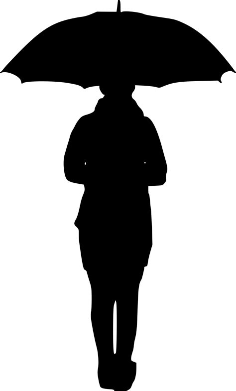 12 People With Umbrella Silhouette Png Transparent