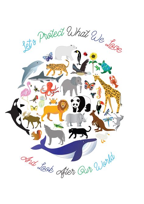 Animals Print Animal Poster Earth Protect Our Planet Etsy
