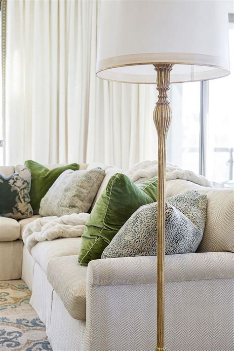 Sofa And Pillows Look So Cozy And Comfy Floor Lamps Living Room Feminine