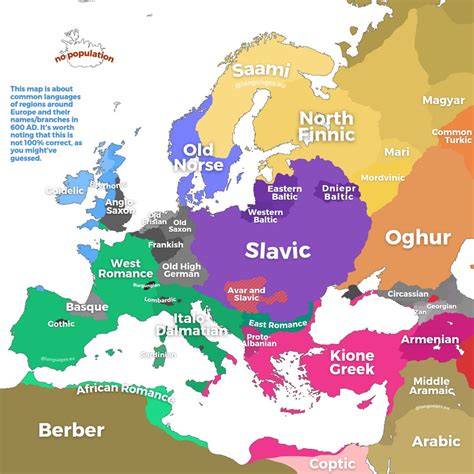 This Is A Really Fascinating Map Languages Of Europe Around 600 Ad
