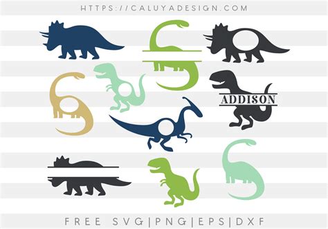 Free Dinosaur Monogram SVG, PNG, EPS & DXF by Caluya Design