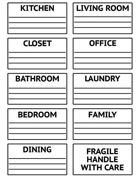 Free Printable Moving Labels
